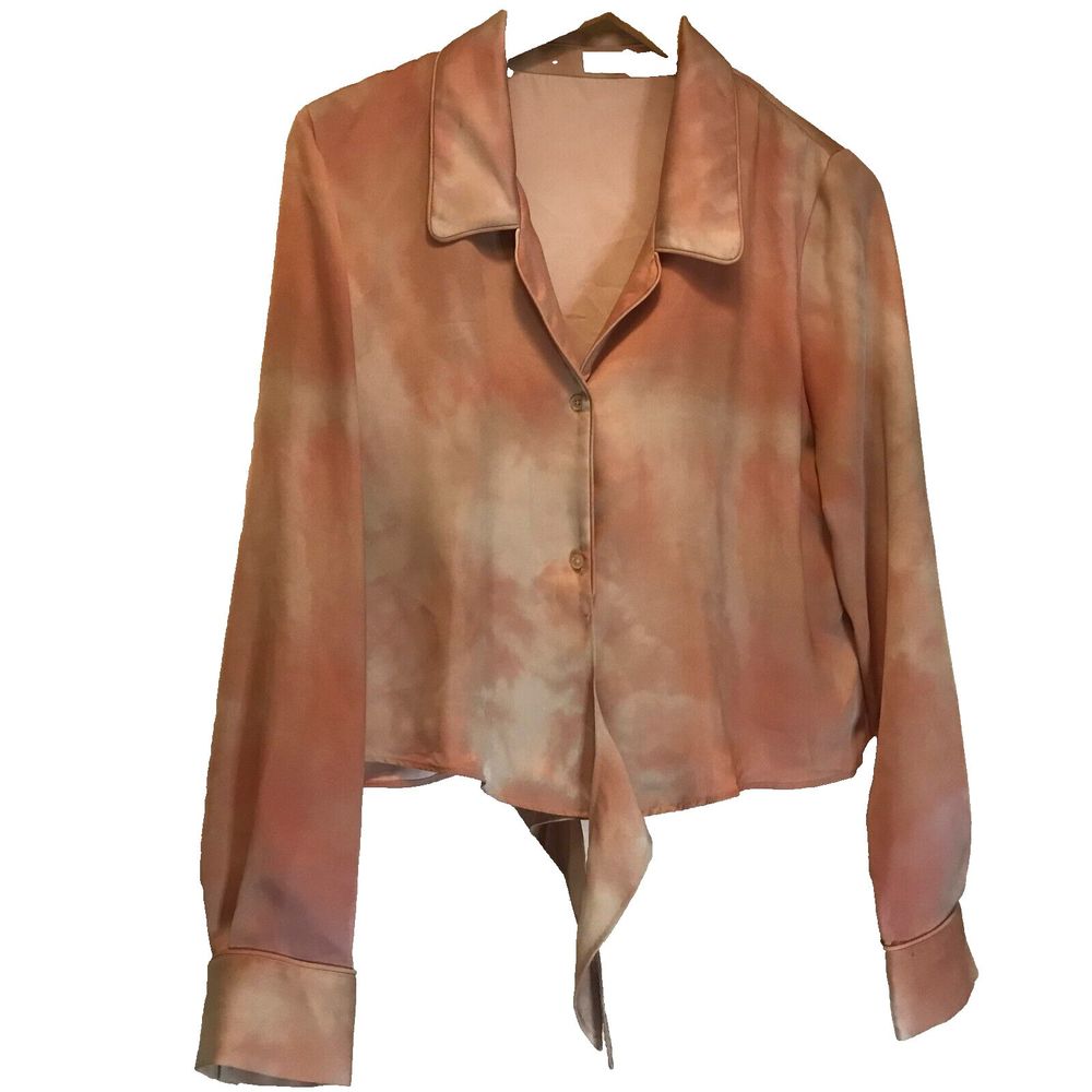 Aritzia Wilfred Tie Dye Tie Front  Shirt Button Down Women's Medium